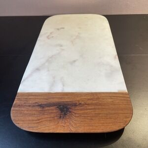Roost rectangular Marble & Wood Board 16.5" X 8"